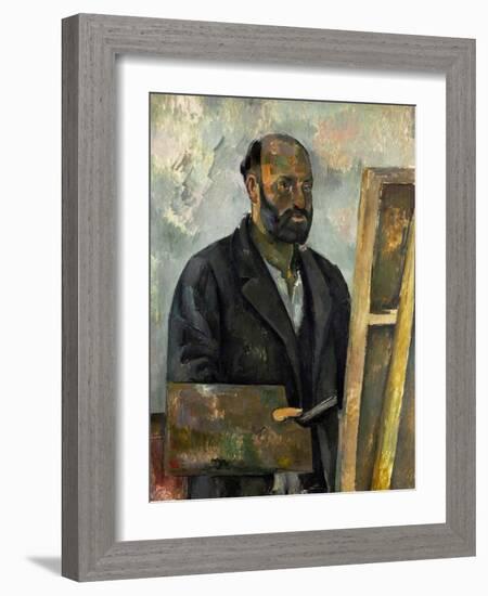 Self Portrait with Palette-Paul Cézanne-Framed Giclee Print