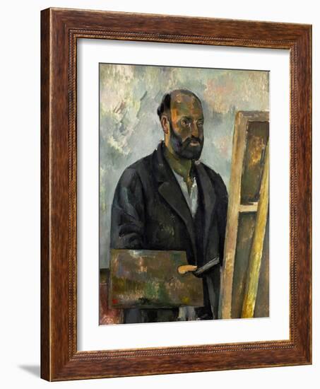 Self Portrait with Palette-Paul Cézanne-Framed Giclee Print