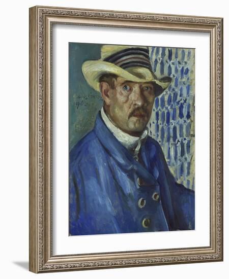 Self Portrait with Panama Hat, 1912-Lovis Corinth-Framed Giclee Print