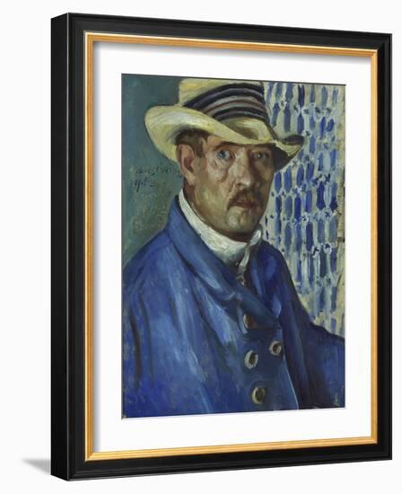 Self Portrait with Panama Hat, 1912-Lovis Corinth-Framed Giclee Print