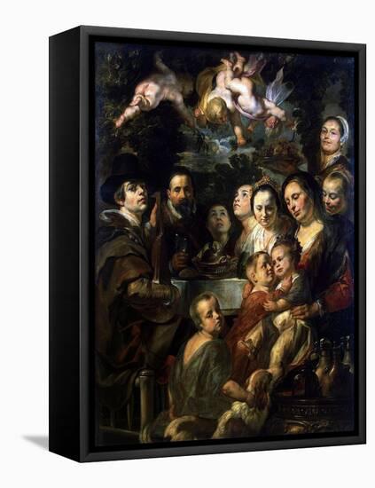 Self-Portrait with Parents, Brothers and Sisters, C1615-Jacob Jordaens-Framed Premier Image Canvas