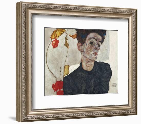 Self-Portrait with Physalis, 1912-Egon Schiele-Framed Art Print