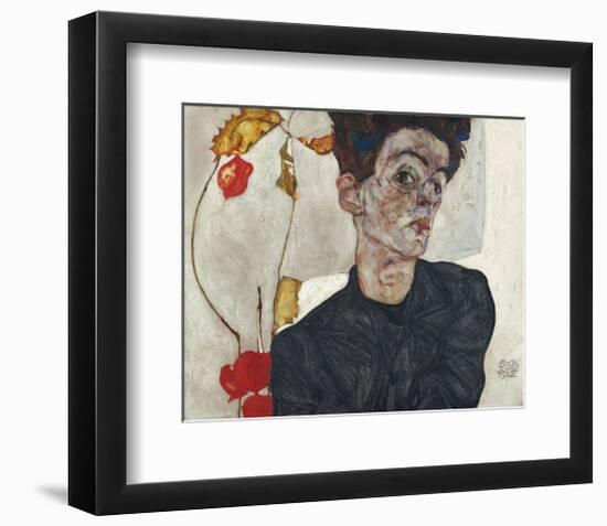 Self-Portrait with Physalis, 1912-Egon Schiele-Framed Art Print