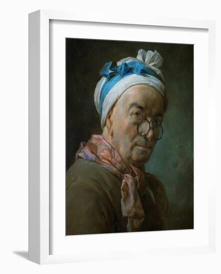 Self-Portrait with Pince-Nez, 1771-Jean-Baptiste Simeon Chardin-Framed Giclee Print