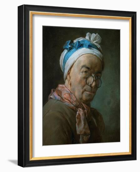 Self-Portrait with Pince-Nez, 1771-Jean-Baptiste Simeon Chardin-Framed Giclee Print