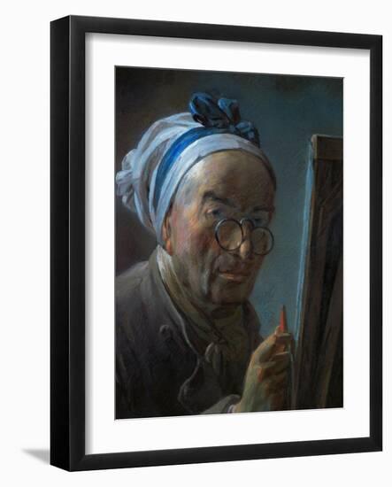 Self-Portrait with Pince-Nez, 1776-Jean-Baptiste Simeon Chardin-Framed Giclee Print