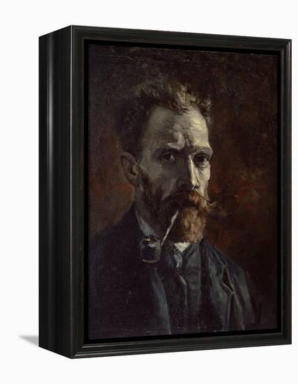 Self-Portrait with Pipe, 1886-Vincent van Gogh-Framed Premier Image Canvas