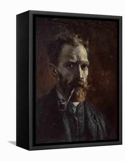 Self-Portrait with Pipe, 1886-Vincent van Gogh-Framed Premier Image Canvas