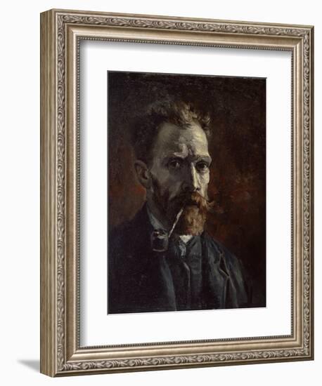 Self-Portrait with Pipe, 1886-Vincent van Gogh-Framed Giclee Print