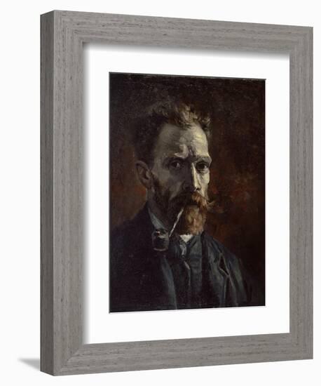 Self-Portrait with Pipe, 1886-Vincent van Gogh-Framed Giclee Print