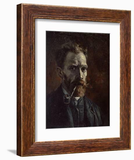 Self-Portrait with Pipe, 1886-Vincent van Gogh-Framed Giclee Print