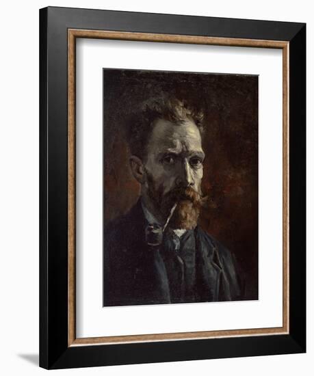 Self-Portrait with Pipe, 1886-Vincent van Gogh-Framed Giclee Print