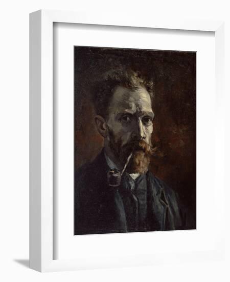 Self-Portrait with Pipe, 1886-Vincent van Gogh-Framed Giclee Print