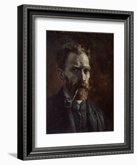 Self-Portrait with Pipe, 1886-Vincent van Gogh-Framed Giclee Print