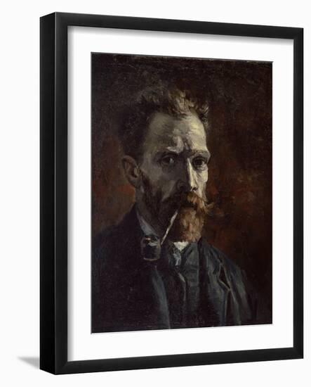 Self-Portrait with Pipe, 1886-Vincent van Gogh-Framed Giclee Print