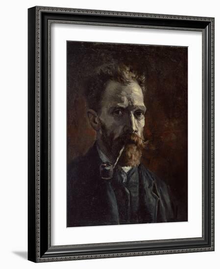 Self-Portrait with Pipe, 1886-Vincent van Gogh-Framed Giclee Print