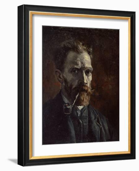 Self-Portrait with Pipe, 1886-Vincent van Gogh-Framed Giclee Print