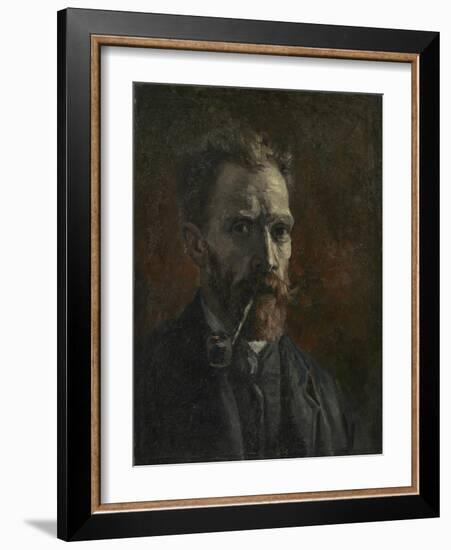 Self-portrait with pipe, 1886-Vincent van Gogh-Framed Giclee Print