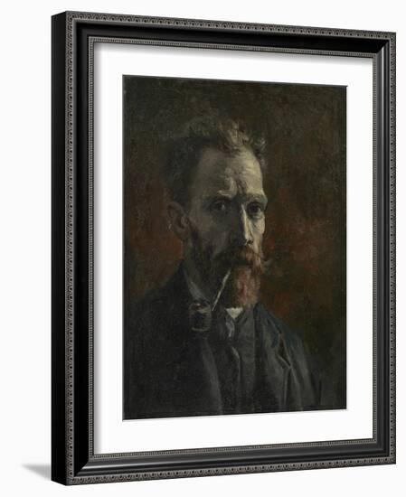 Self-portrait with pipe, 1886-Vincent van Gogh-Framed Giclee Print