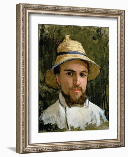 Self Portrait with Pith Helmet-Gustave Caillebotte-Framed Giclee Print
