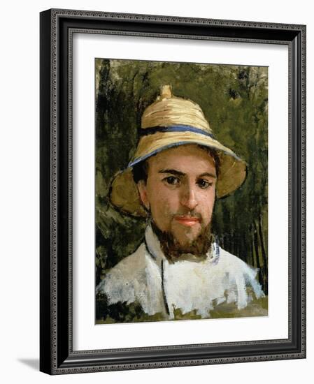 Self Portrait with Pith Helmet-Gustave Caillebotte-Framed Giclee Print