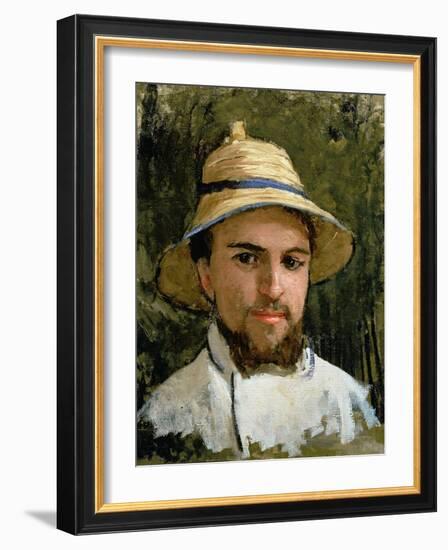 Self Portrait with Pith Helmet-Gustave Caillebotte-Framed Giclee Print