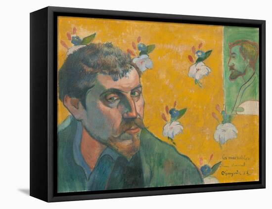 Self-Portrait with Portrait of Bernard, 'Les Mis‚rables'-Paul Gauguin-Framed Premier Image Canvas
