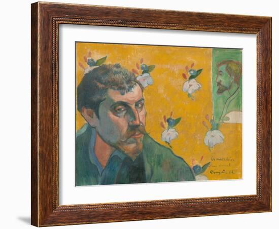 Self-Portrait with Portrait of Bernard, 'Les Mis‚rables'-Paul Gauguin-Framed Giclee Print