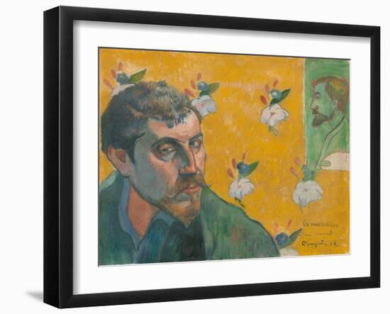 Self-Portrait with Portrait of Bernard, 'Les Mis‚rables'-Paul Gauguin-Framed Giclee Print