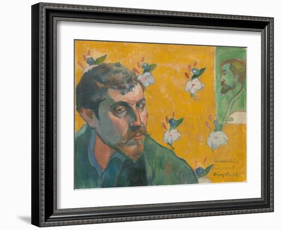 Self-Portrait with Portrait of Bernard, 'Les Mis‚rables'-Paul Gauguin-Framed Giclee Print