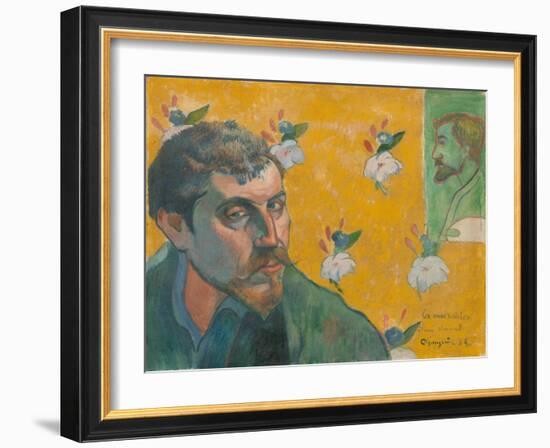 Self-Portrait with Portrait of Bernard, 'Les Mis‚rables'-Paul Gauguin-Framed Giclee Print