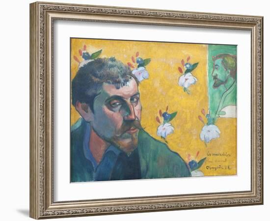 Self-Portrait with Portrait of Bernard (Les Miserables)-Paul Gauguin-Framed Giclee Print