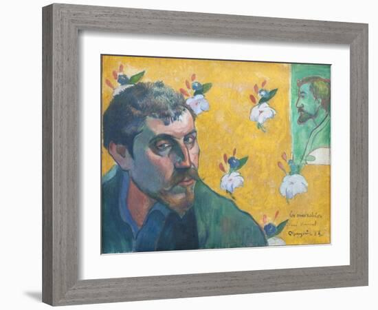 Self-Portrait with Portrait of Bernard (Les Miserables)-Paul Gauguin-Framed Giclee Print