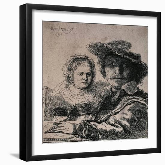 Self-Portrait with Saskia, 1636-Rembrandt van Rijn-Framed Giclee Print