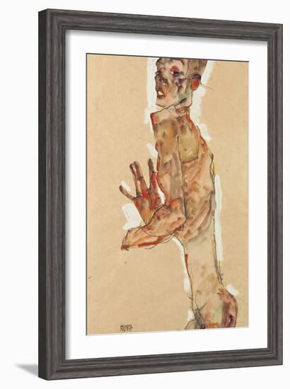 Self-Portrait with Splayed Fingers, 1911-Egon Schiele-Framed Giclee Print