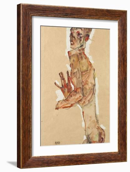 Self-Portrait with Splayed Fingers, 1911-Egon Schiele-Framed Giclee Print