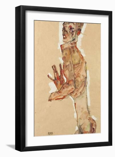 Self-Portrait with Splayed Fingers, 1911-Egon Schiele-Framed Giclee Print