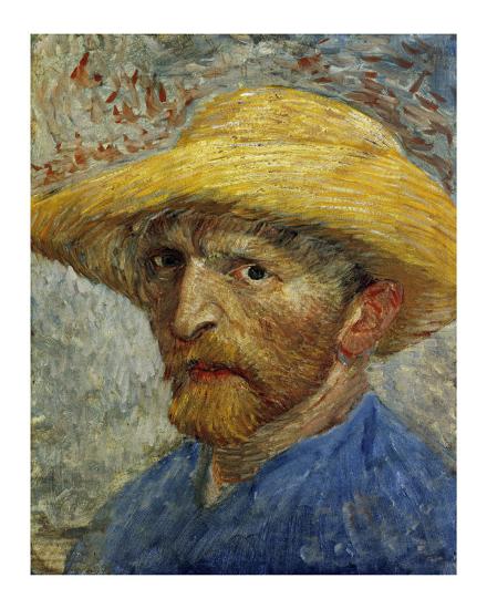 Self-Portrait with Straw Hat' Art Print - Vincent van Gogh | Art.com