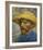 Self-Portrait with Straw Hat-Vincent van Gogh-Framed Art Print