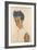 Self-Portrait with Striped Shirt, 1910-Egon Schiele-Framed Giclee Print