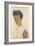 Self-Portrait with Striped Shirt, 1910-Egon Schiele-Framed Giclee Print