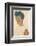 Self-Portrait with Striped Shirt-Egon Schiele-Framed Art Print