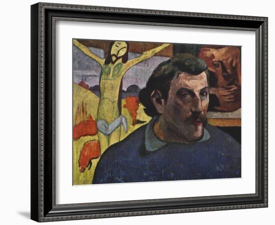 Self Portrait with the Yellow Christ, 1889-Paul Gauguin-Framed Giclee Print