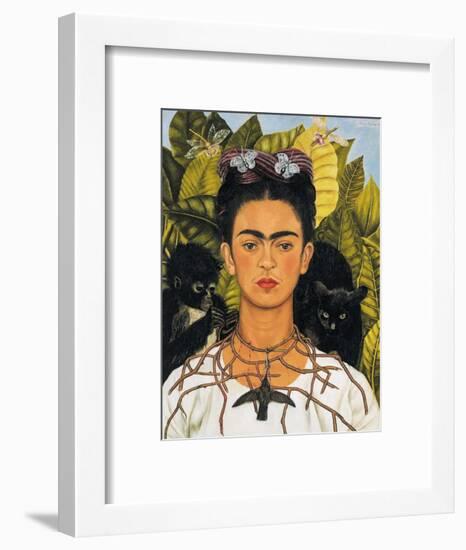 Self-Portrait with Thorn Necklace and Hummingbird, c.1940-Frida Kahlo-Framed Art Print