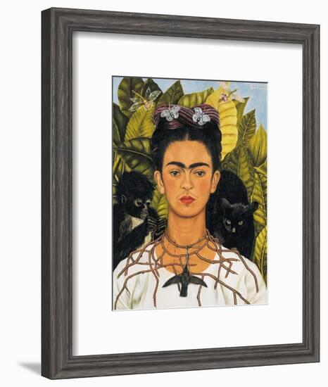 Self-Portrait with Thorn Necklace and Hummingbird, c.1940-Frida Kahlo-Framed Art Print