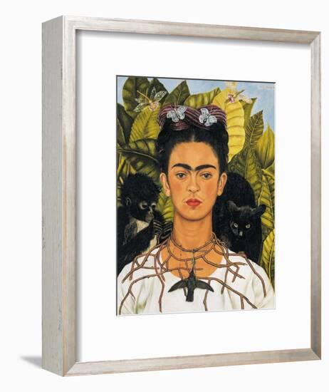 Self-Portrait with Thorn Necklace and Hummingbird, c.1940-Frida Kahlo-Framed Art Print