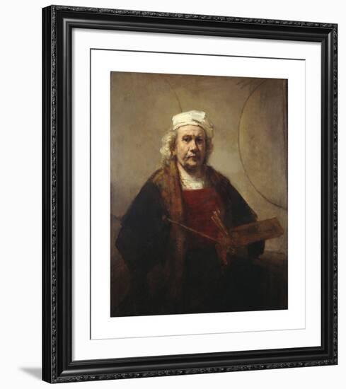 Self-Portrait with Two Circles, c.1665-69-Rembrandt-Framed Premium Giclee Print