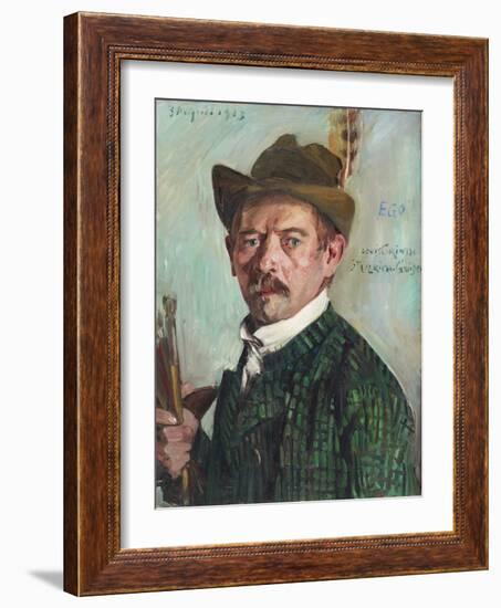 Self Portrait with Tyrolean Hat (Selbstbildnis Mit Tiroler Hut), 1913-Lovis Corinth-Framed Giclee Print