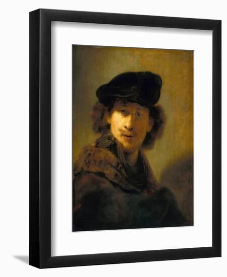 Self-Portrait with Velvet Beret-Rembrandt van Rijn-Framed Giclee Print