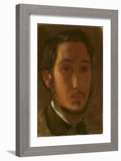 Self-Portrait with White Collar, c.1857-Edgar Degas-Framed Giclee Print